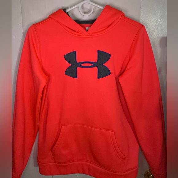 Under Armour Sweaters - Under Armour Electric Crimson Color Sweater W/ A Hoodie